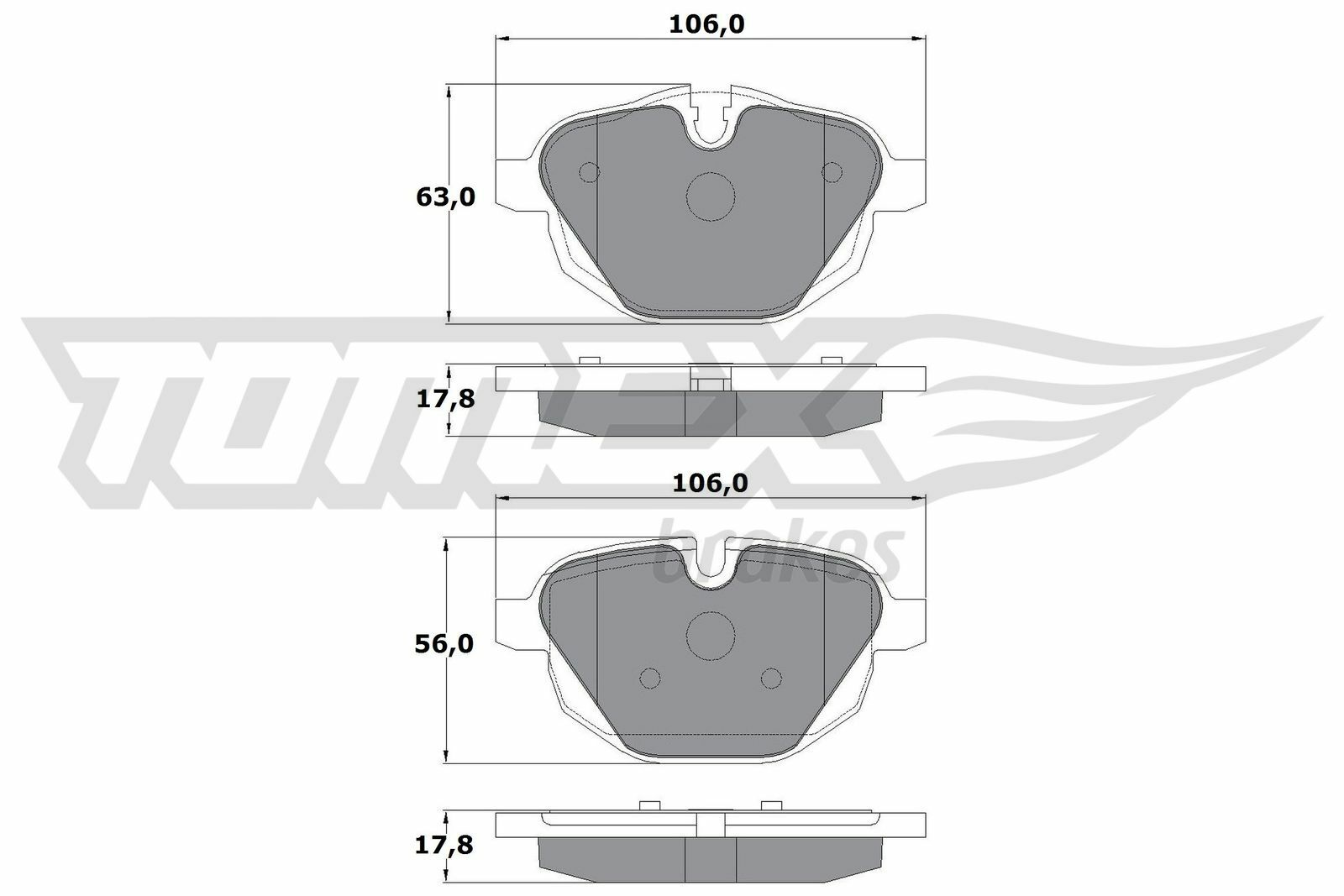 Sada brzdových destiček, kotoučová brzda TOMEX Brakes